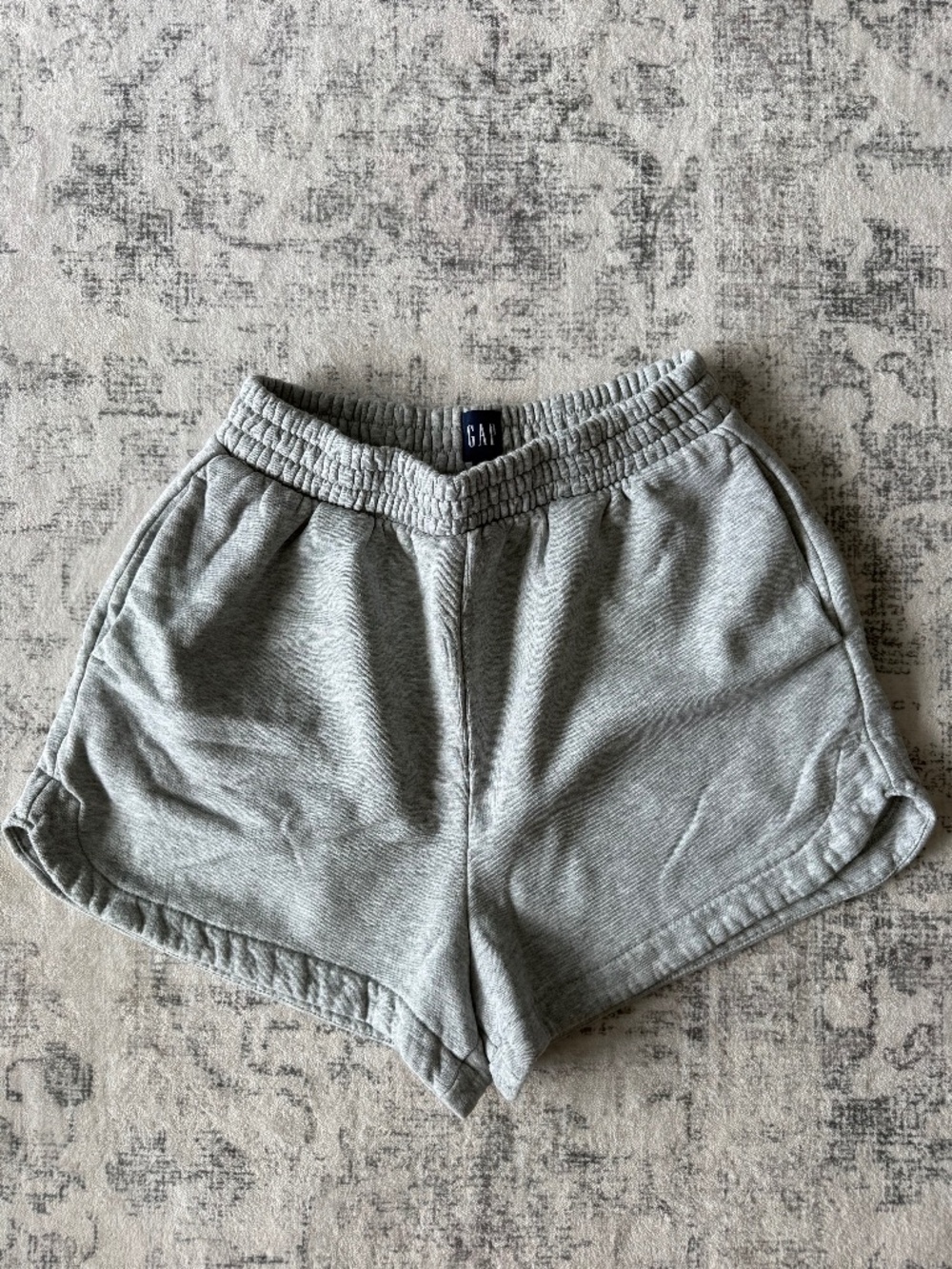 GAP Cozy Fleece High Waisted Sweat Shorts Heather Grey S